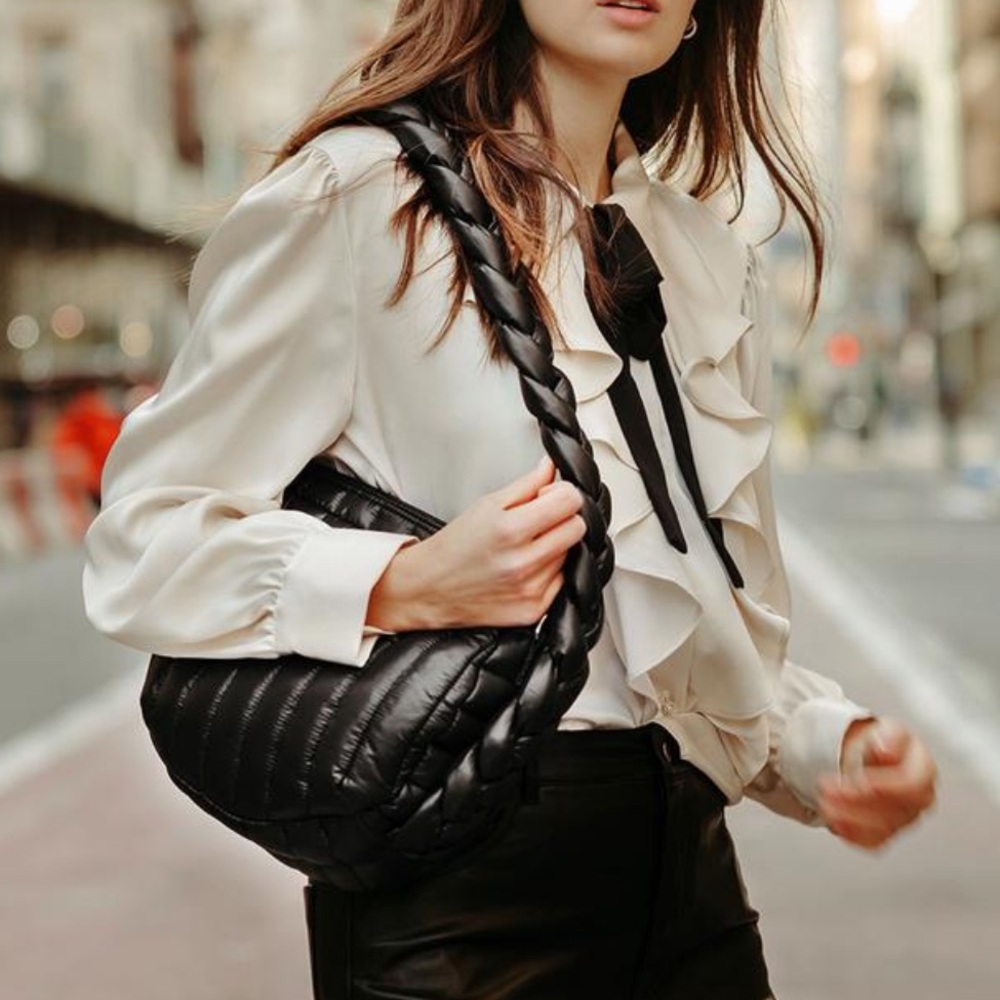 THINK ROYLN - The Kelsie Hobo Bag in Shiny Black